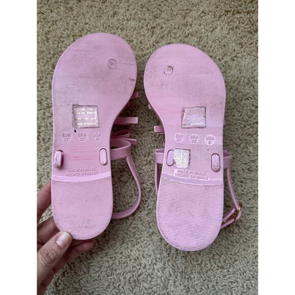 Stuart Weitzman Pink Felicity Multi Jelly Sandals Size 6 Bows - Picture 5 of 5